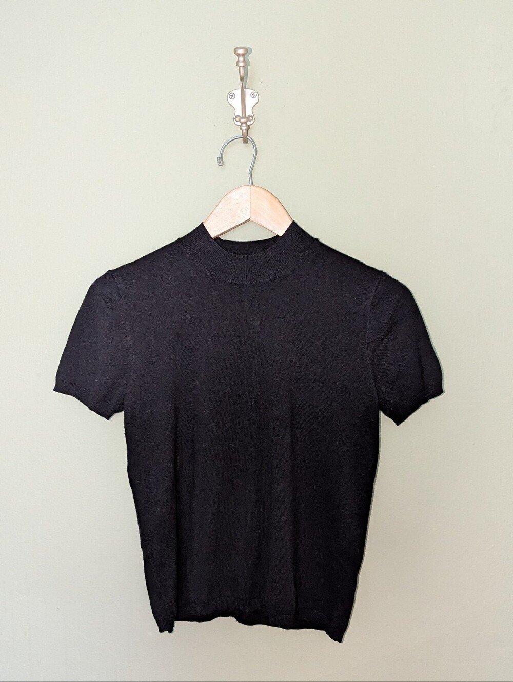 Simon's Contemporary Black Short-Sleeve Knit Shirt